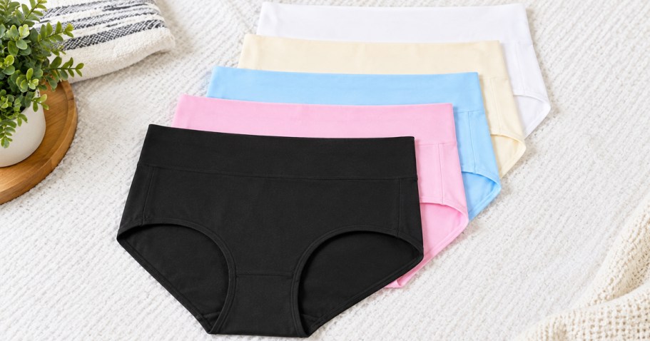 Women’s High-Waisted Cotton Underwear 5-Pack from $9 Shipped for Prime Members (Reg. $20)