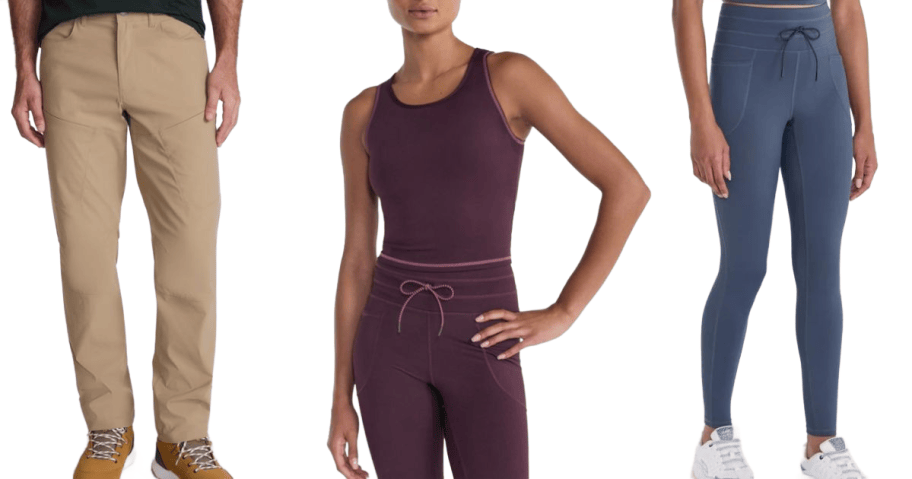 Stock images of Ozark Trail Men's Hiking Pants, Women's Hike Tank and WOmen's Hike Leggings