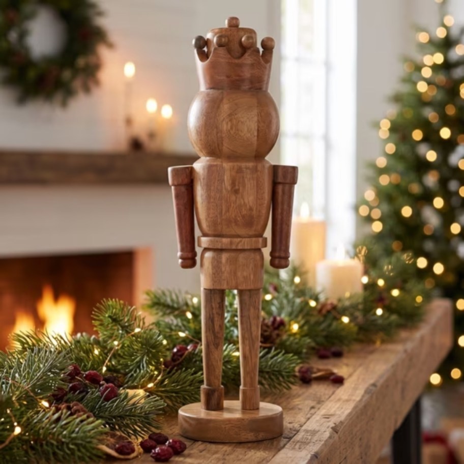 a wooden nutcracker on a tabletop
