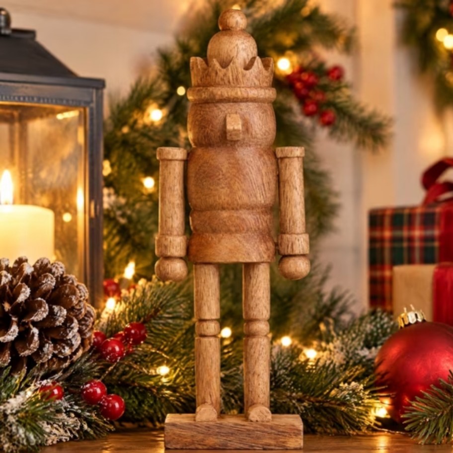 a wooden nutcracker on a tabletop