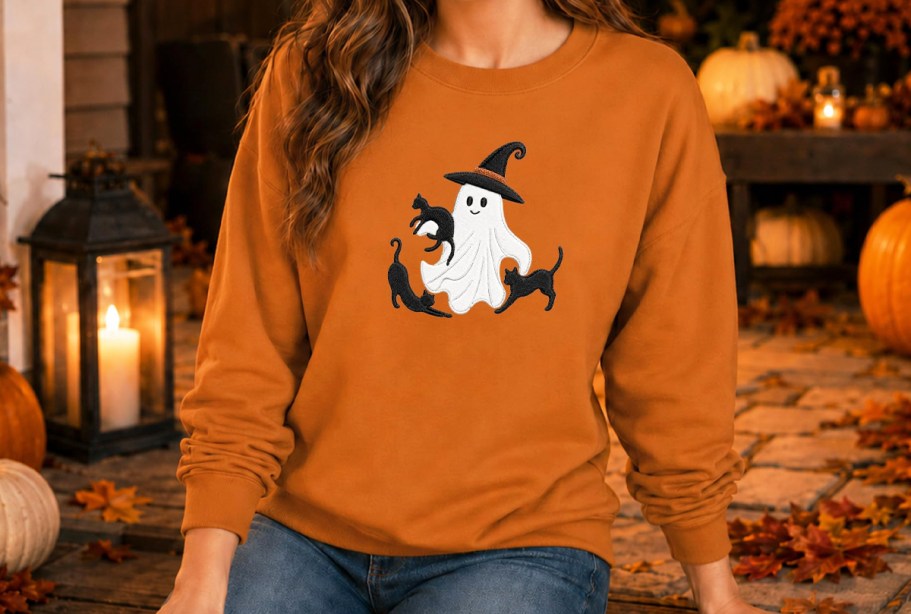 Women’s Embroidered Halloween Sweatshirt Only $9.74 on Amazon (Reg. $30)