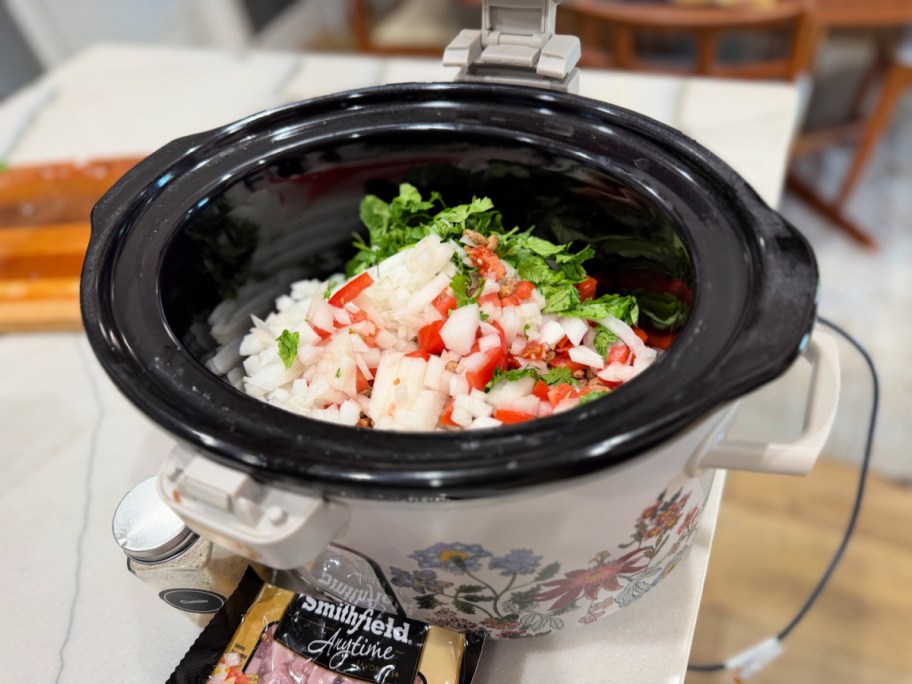 adding dried beans to slow cooker 