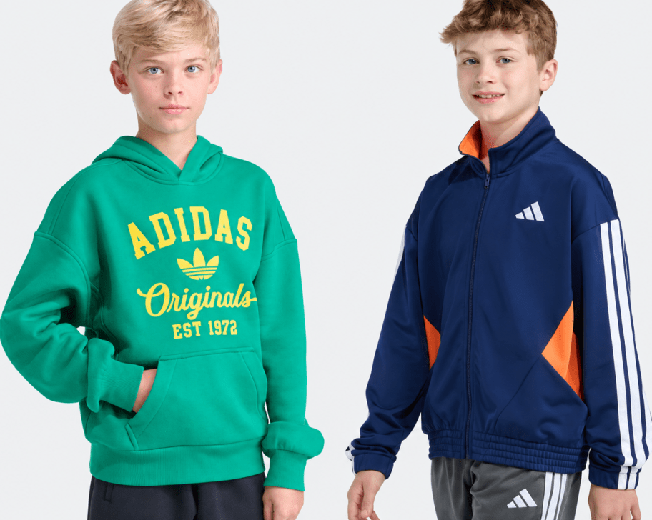adidas Kids Fleece Hoodie and Block Jacket
