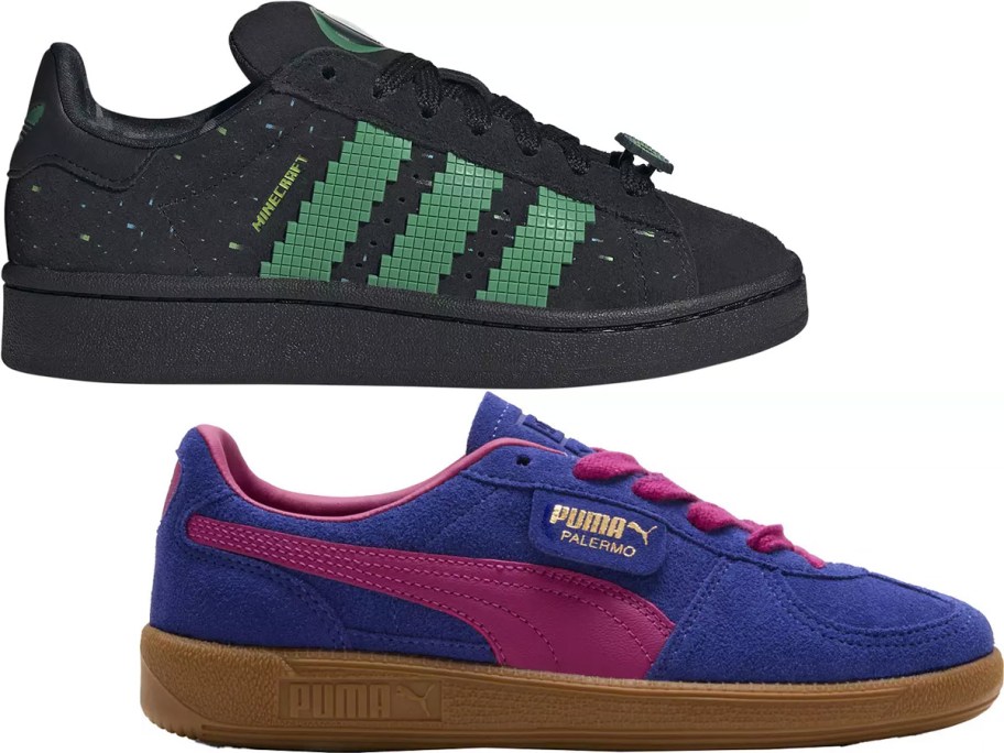 black and purple shoes 
