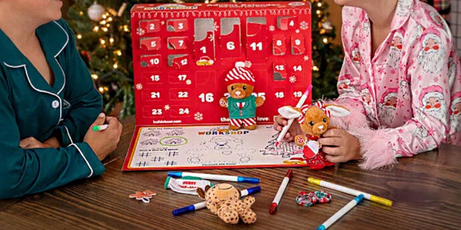 kids with build a bear advent calendar 