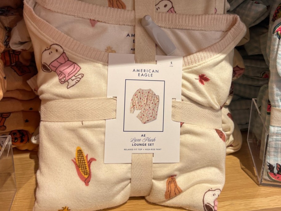 tan snoopy halloween pajama set