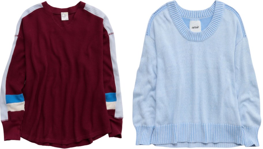 waffle knie top and sweater