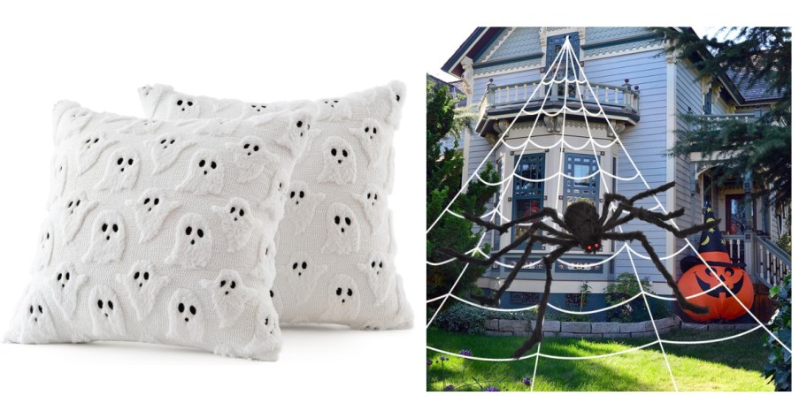 two ghost pillows and outdoor web