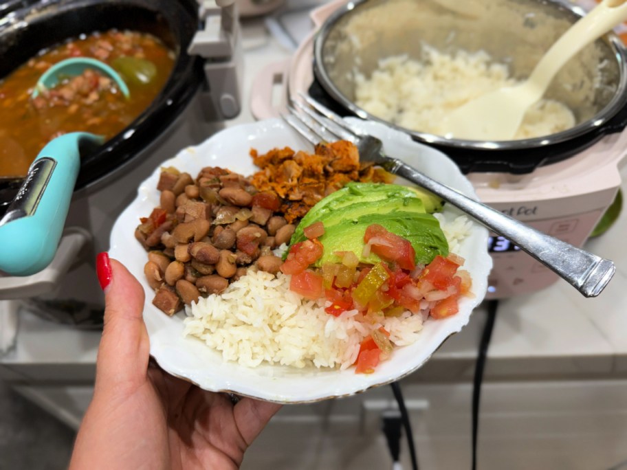 bean and rice burrito bowl 