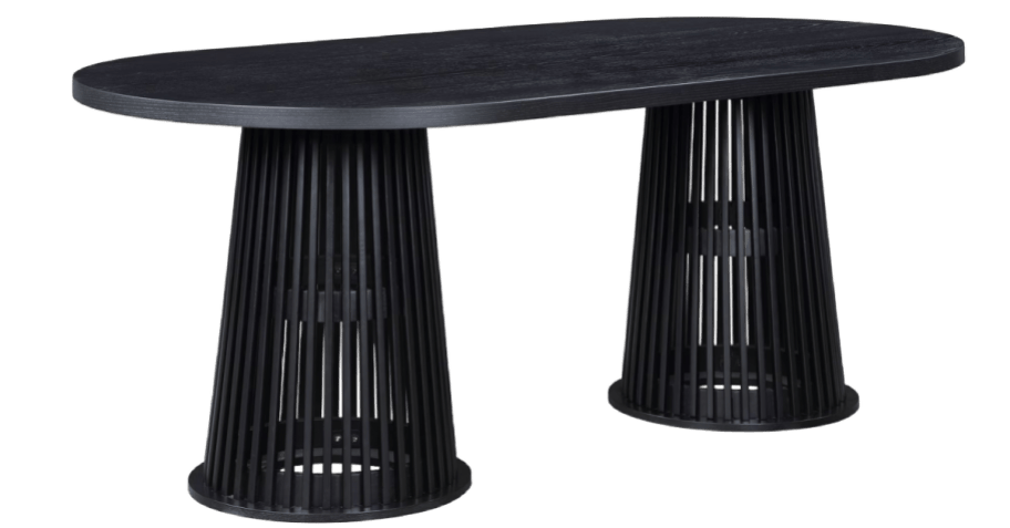 black dining table