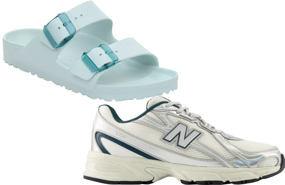 birkenstock sandal and new balance sneaker