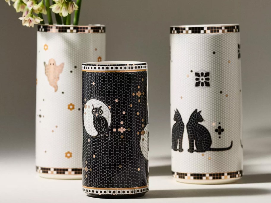 ghost, and cat vases