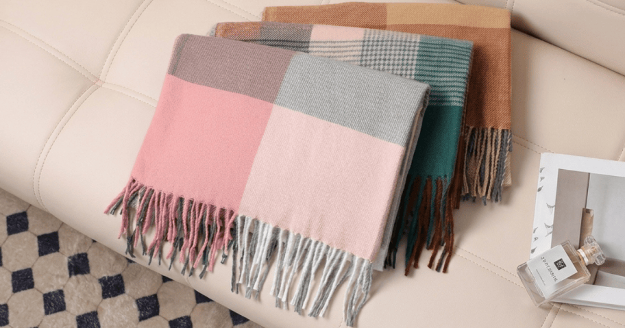 3 plaid scarves