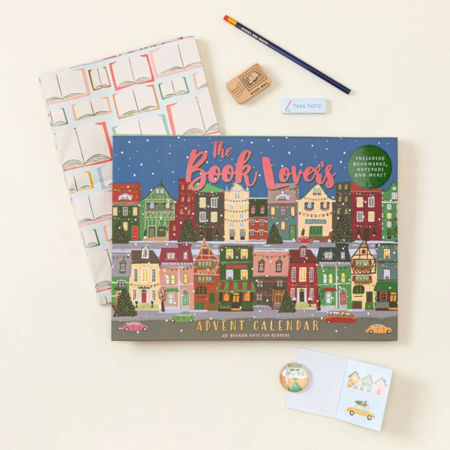 book lovers advent calendar on stock photo