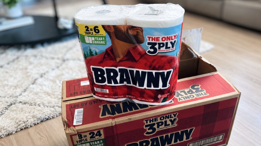 a pack of brawny paper towels