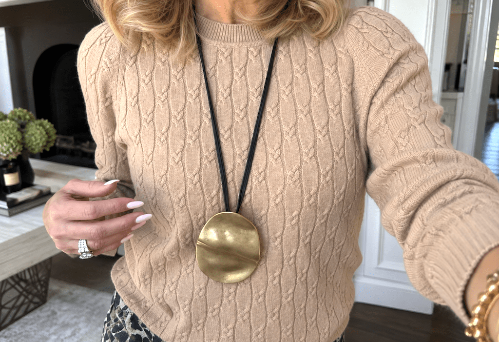 woman wearing cashmere sweater 