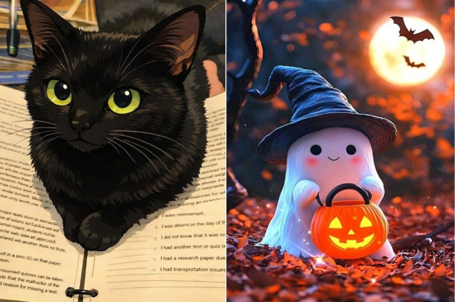 black cat and ghost diamond art kit images