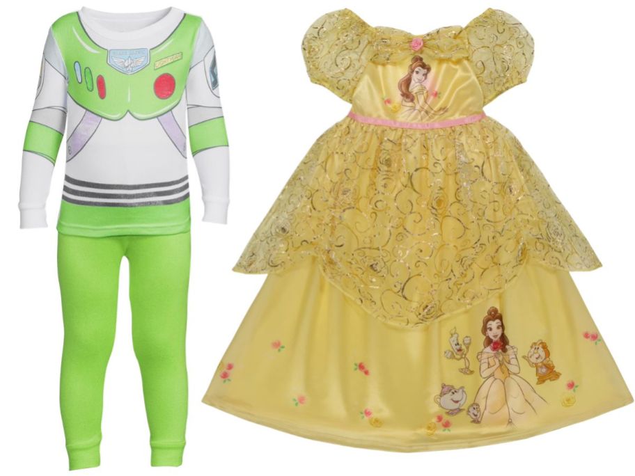 buzz lightyear character sleepwear and belle nightgown
