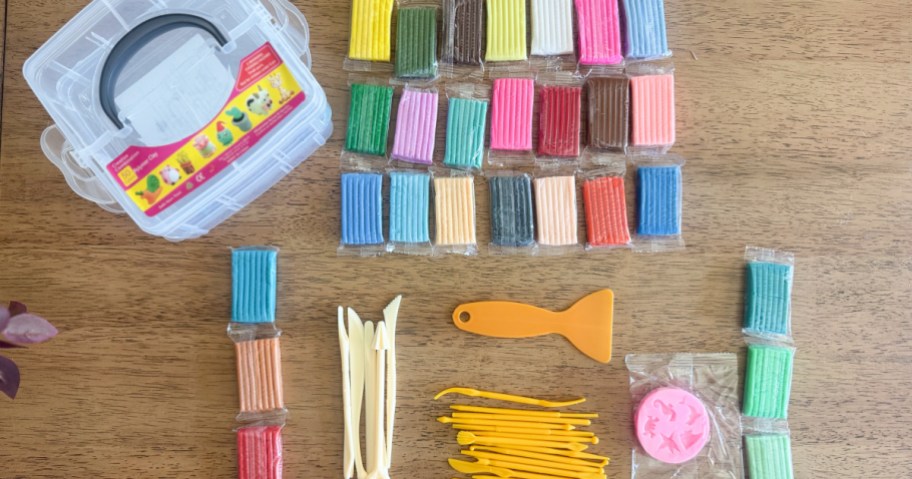 polymer clay kit on table