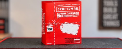 craftsman advent calendar on top of a craftsman tool box
