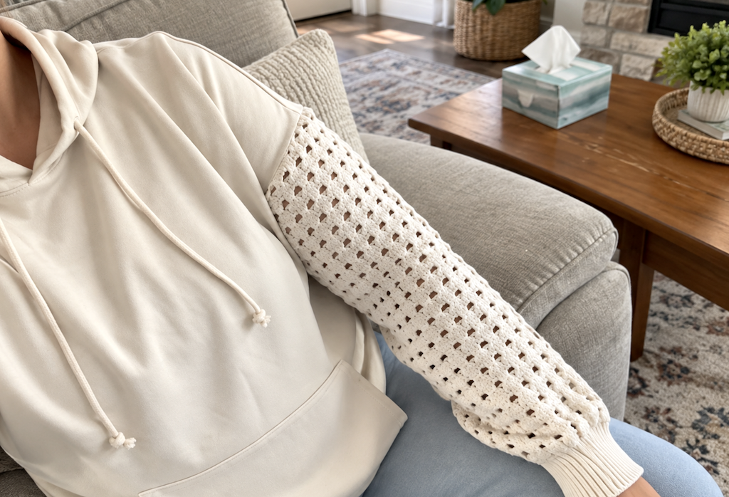 WOW! Women’s Fleece Hoodie with Crochet Sleeves from $6.79 on Walmart.com