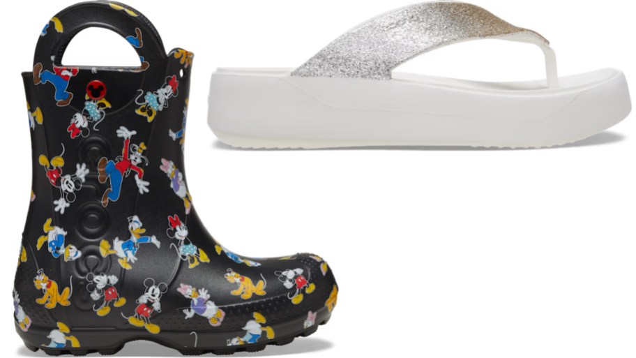 crocs flip flop and kids rain boot