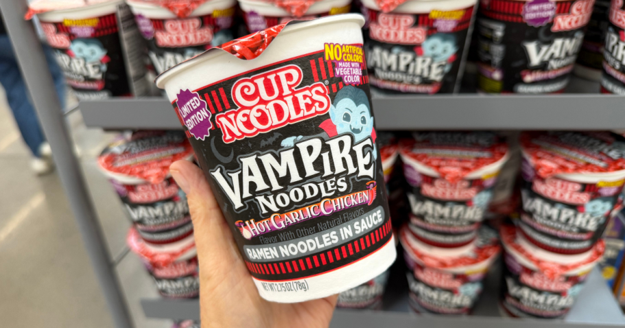 NEW Vampire Cup Noodles Just $1.18 at Walmart (Turns Red in Hot Water!)