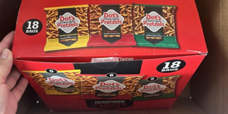 Dot’s Pretzels Variety Pack 18-Count Only $7.47 Shipped on Amazon (42¢ Per Bag!)