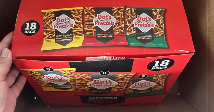 Dot’s Pretzels Variety Pack 18-Count Only $7.47 Shipped on Amazon (42¢ Per Bag!)