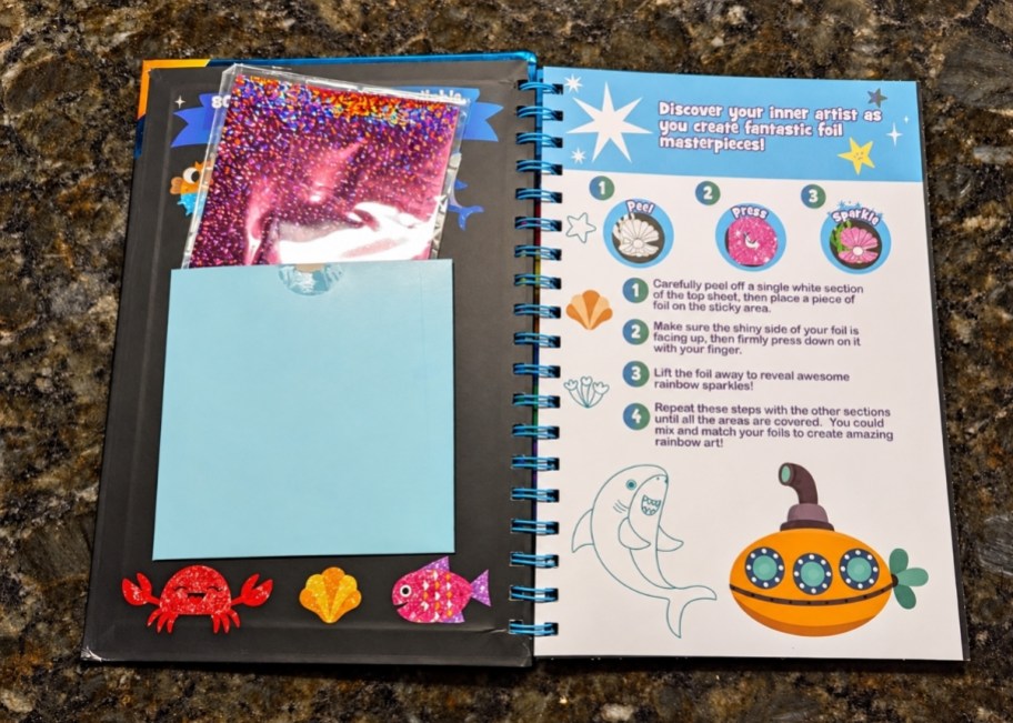 foil art kit book with foil pieces