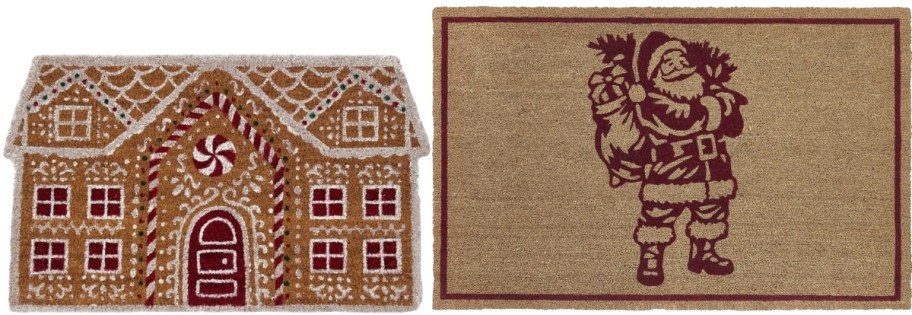 my tx house gingerbread doormat and santa doormat