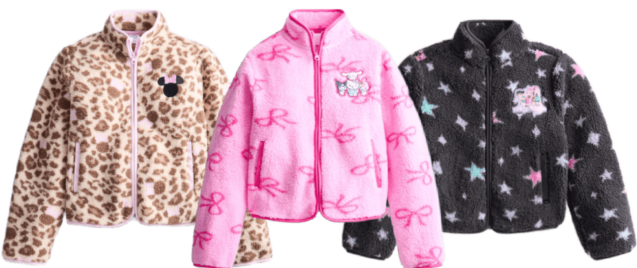 3 girls fleece jackets