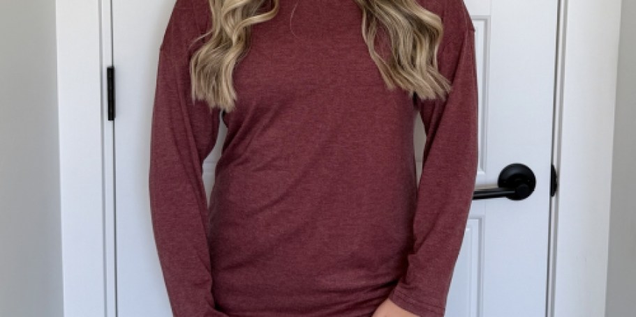 Women’s Long Sleeve Crewneck Just $5 on Amazon