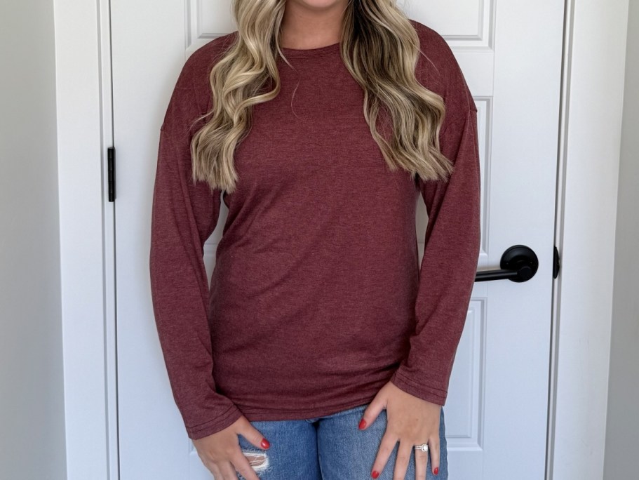 Women’s Long Sleeve Crewneck Just $5 on Amazon