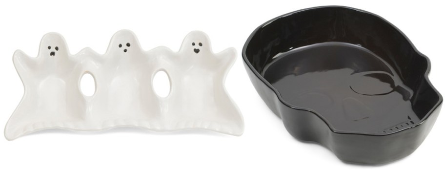 ghost server tray and skull baking dish 