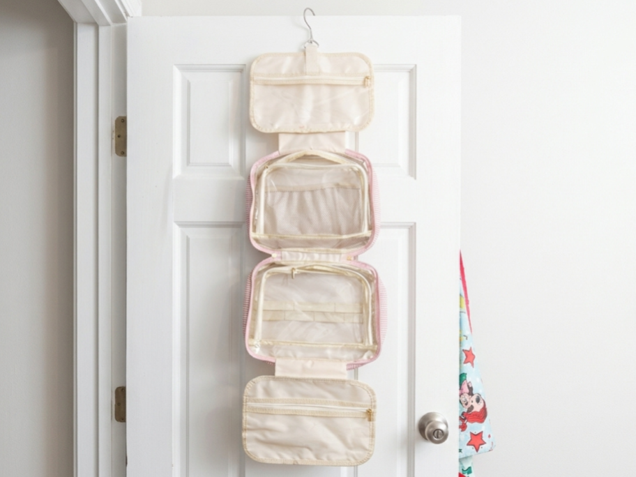 travel hanging makeup bag on door