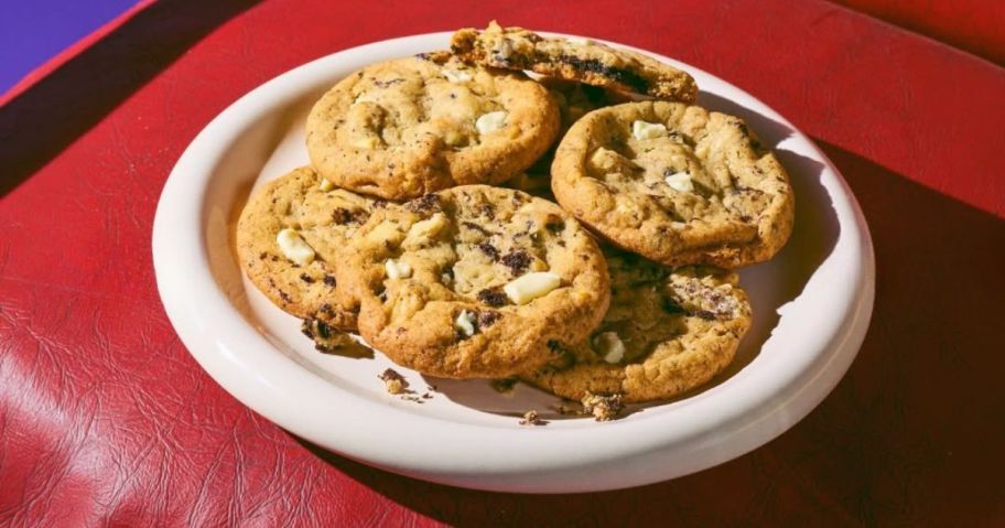 insomnia cookies on a plate