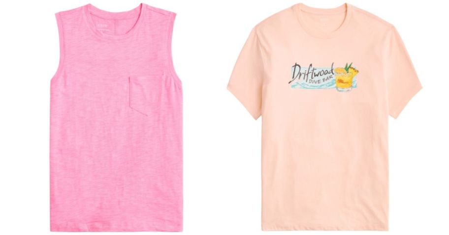 j.crew factory pink and light orange tops
