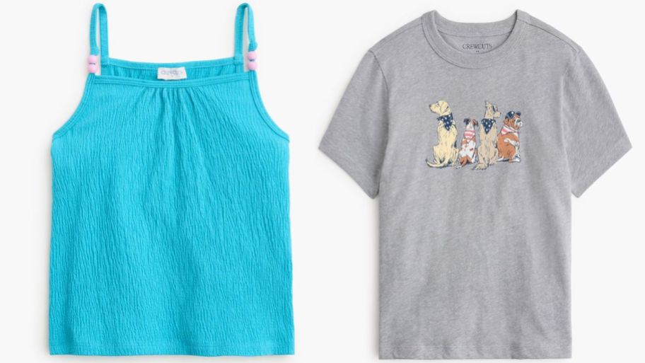 jcrew kids clearance blue tank and grey tshirt
