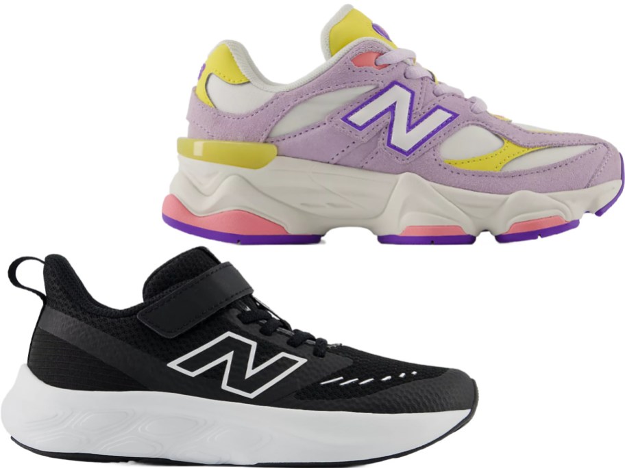 kids pink and black sneakers
