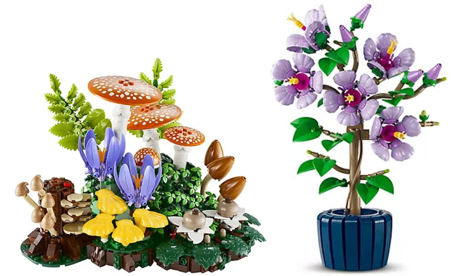 lego mushroom and hibiscus sets 