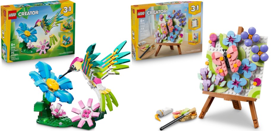 lego creator humming bird and painting