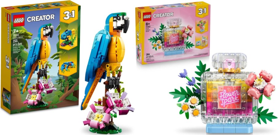 lego creator parrot and perfume bottle
