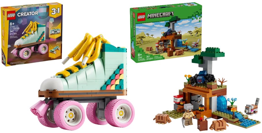 LEGO 3-in-1 roller skate and Mincraft building sets