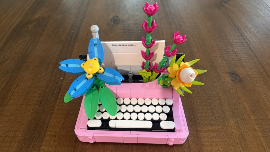 LEGO typewriter on a tabletop