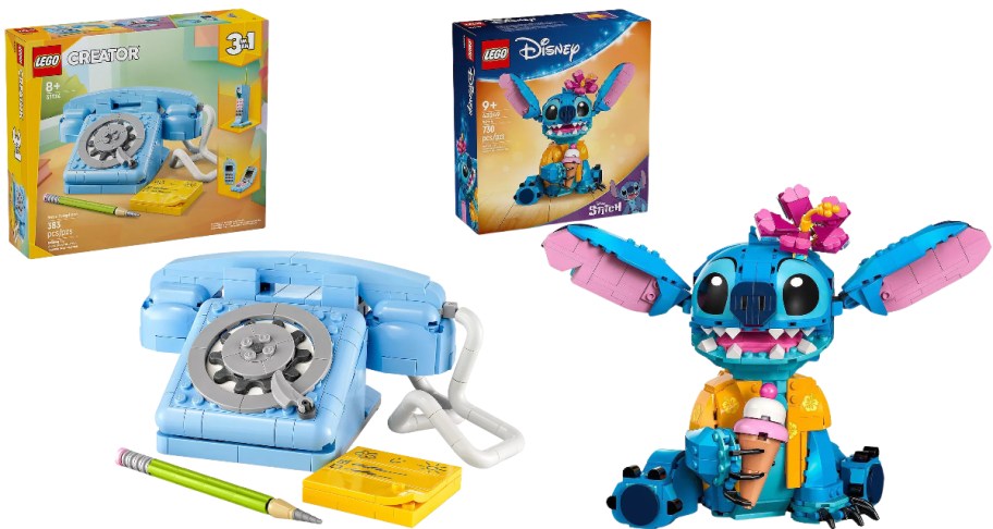 lego telephone and stitch building sets