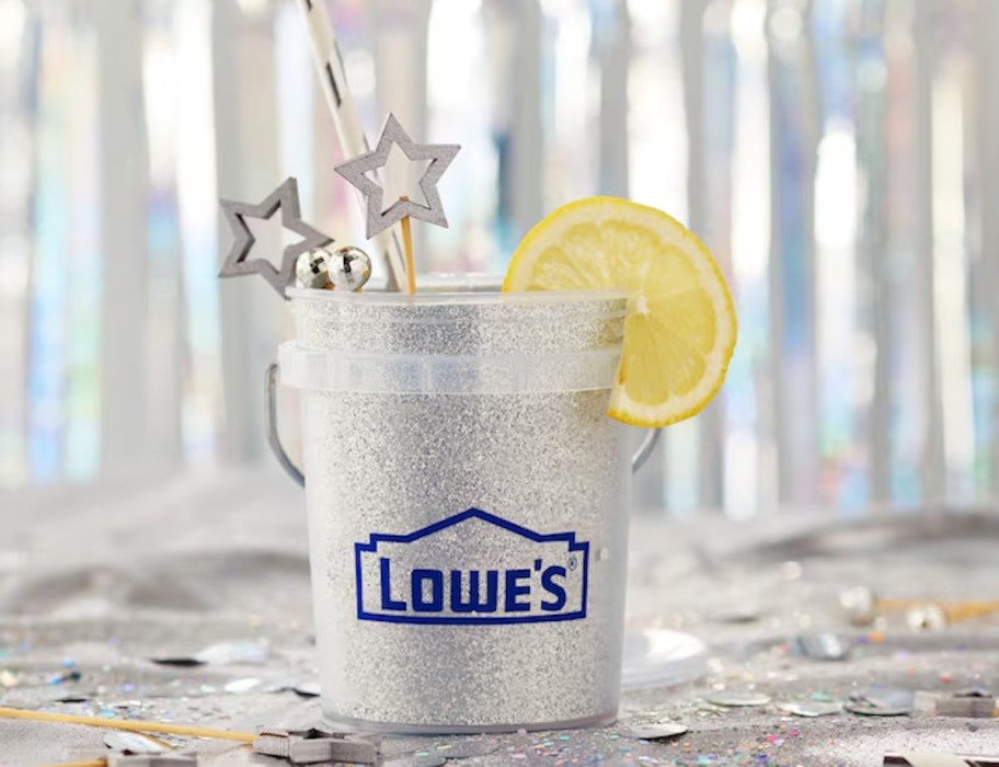 lowe's silver mini bucket with drink and fresh lemon