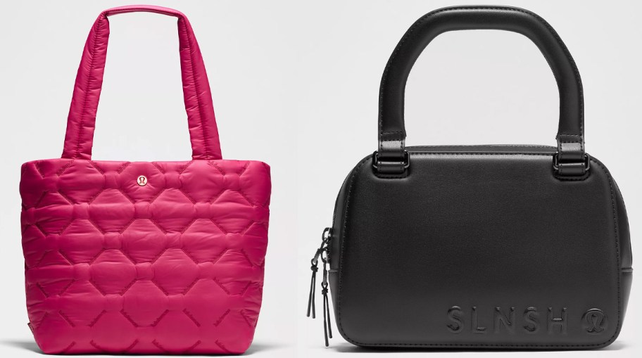 pink and black bags 