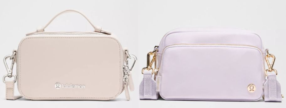 two handbags on a gray background