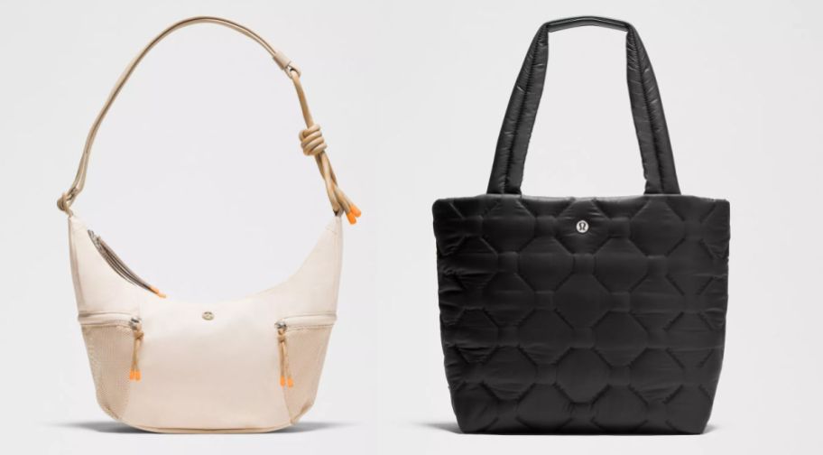 two handbags on a gray background